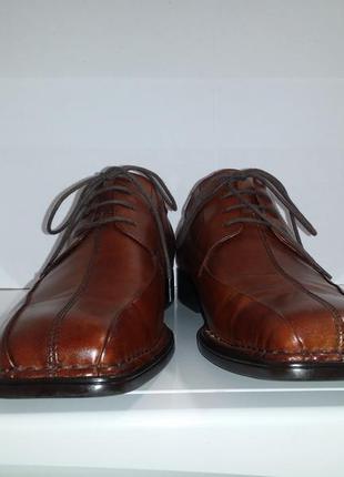 Коричневые мужские туфли на шнуровке clarks flex натуральная кожа3 фото