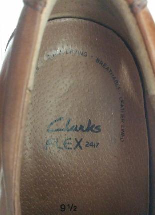 Коричневые мужские туфли на шнуровке clarks flex натуральная кожа5 фото