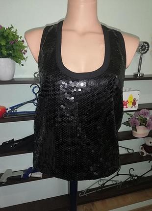 Майка с пришитыми паетками