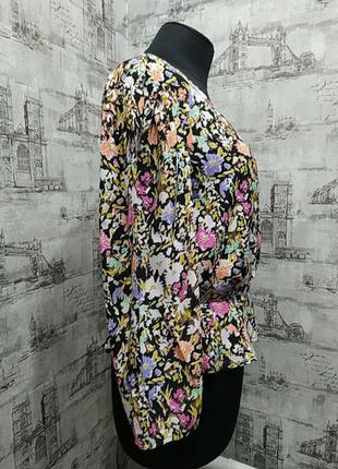 Блуза на запах в цветочный принт очень урасивый рукавчик2 фото