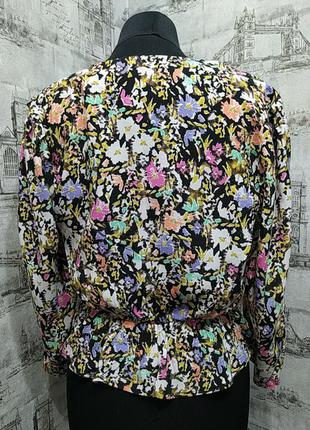 Блуза на запах в цветочный принт очень урасивый рукавчик3 фото