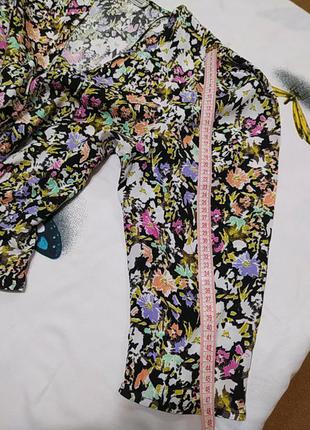 Блуза на запах в цветочный принт очень урасивый рукавчик10 фото
