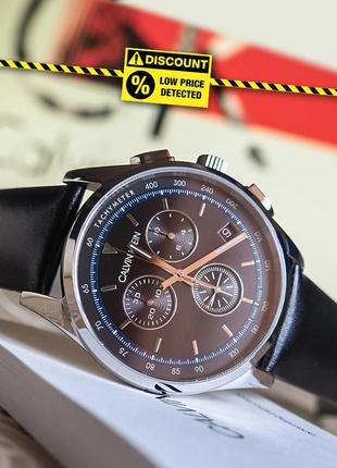 - 60% | мужские швейцарские часы хронограф calvin klein kam271 (оригинальные, с биркой)