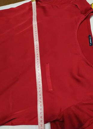 Красная блуза гладкая спереди и трикотаж спинка с рукавом три четверти5 фото