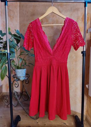Красное вечернее нарядное платье boohoo, размер м3 фото