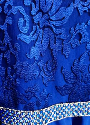 Платье вечернее с шлейфом синее платье длинное5 фото