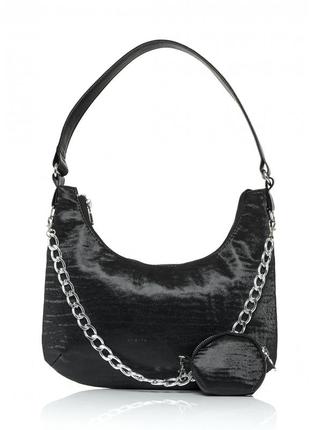 Женская сумкая черная из кожзама4 фото