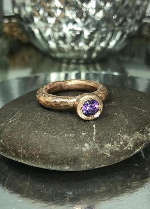 Кольцо «пенелопа» / бронза, позолота 18к (750 проба), фианит2 фото