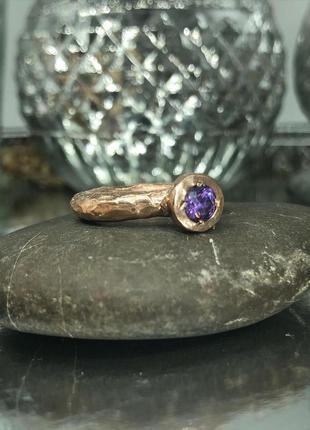 Кольцо «пенелопа» / бронза, позолота 18к (750 проба), фианит3 фото
