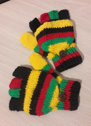 Перчатки-варежки ручной работы