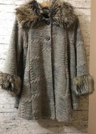 Легкое пальто кардиган шерсть автоледи