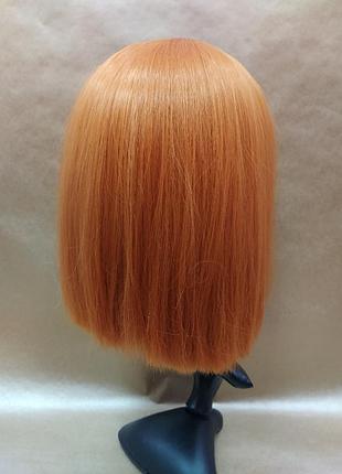 Парик каре рыжий густой, с челкой, для фотосессии, косплей, аниме, новый год, хэллоуин