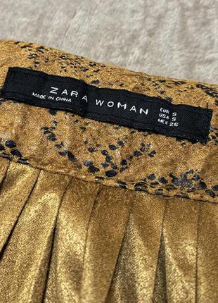 Женская стильная юбка плиссе со змеиным принтом zara8 фото