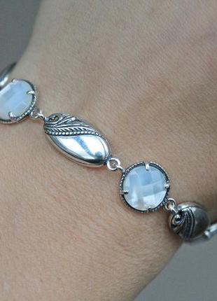 Срібний браслет хартов 4303 перламутр р. 19,5-23