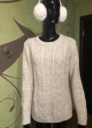 Шикарнейший шерстяной свитер крупной вязки