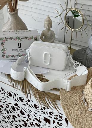 Стильная женская кожаная сумочка в стиле mark jacobs white клатч белая