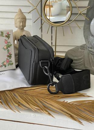 Классная женская кожаная сумочка в стиле mark jacobs black клатч чёрная8 фото