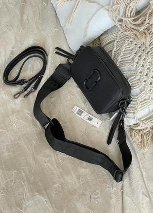 Классная женская кожаная сумочка в стиле mark jacobs black клатч чёрная5 фото