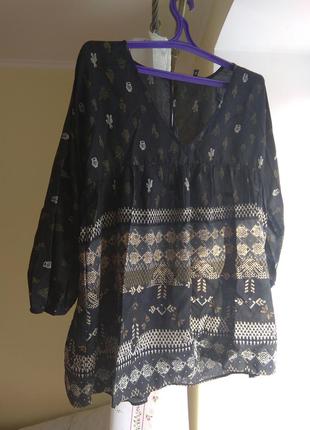 Легкая туника-блузка с модным принтом кактусы от next2 фото