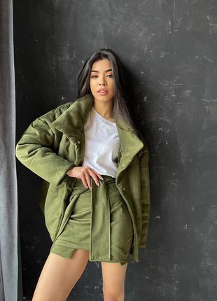 Стильний жіночий замшевий костюм різні кольори