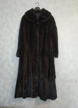 Італійська норкова шуба трапеція, oversize,р. 48-50