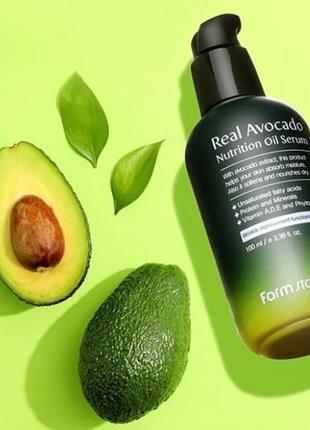 Поживна сироватка-масло farmstay real avocado nutrition oil serum