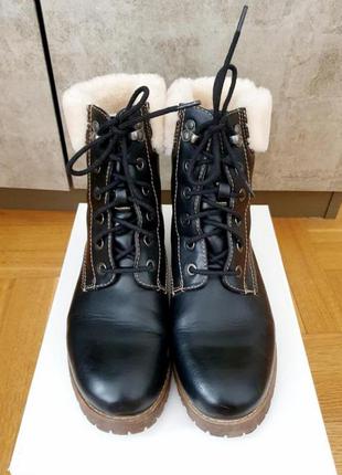 Нові темно-коричневі зимові черевики graceland на шнурках із штучним хутром.2 фото