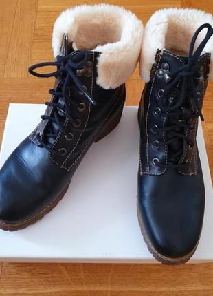 Нові темно-коричневі зимові черевики graceland на шнурках із штучним хутром.3 фото