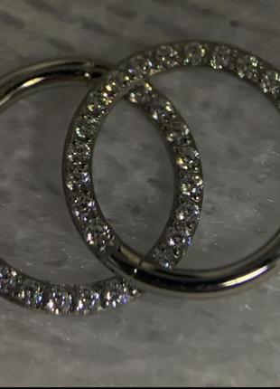Титановые серьги кольца для пирсинга 8 мм