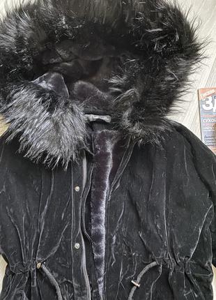 Бархатная чёрная куртка парка asos1 фото