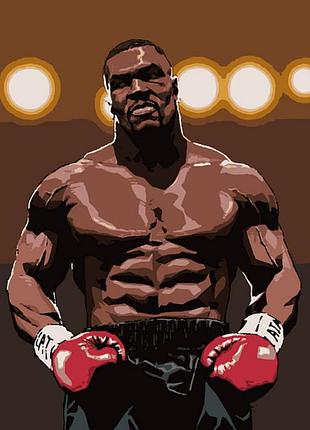 Картина по номерам 40*50 "железный майк" бокс, боксер