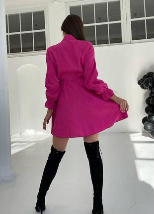 Вельветова сукня-сорочка з коміром-стійкою4 фото