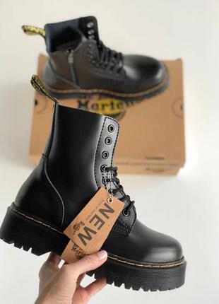 Dr. martens jadone black демисезонные ботинки мартинс жадон черные4 фото