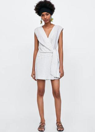 Шикарный льняной комбинезон zara