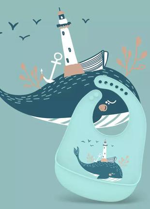 Силіконовий нагрудник силіконовий слюнявчик з кишенькою