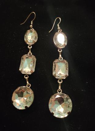 Серьги с крупными кристаллами