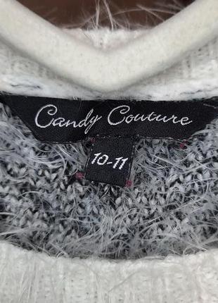 Светр candy couture 10-11 років травичка пухнастий візерунки зимовий5 фото