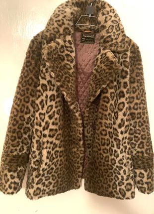 Шуба кожушок пальто леопард1 фото