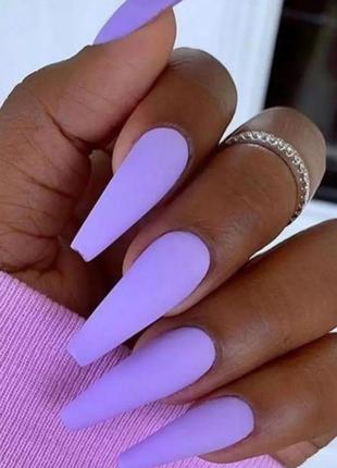 Накладные ногти лилового цвета 💜