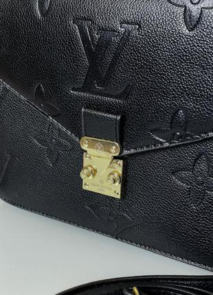 Стильная женская кожаная сумочка в стиле louis vuitton pochette metis клатч чёрная3 фото