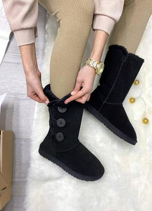 Угги ugg bailey button triplet ii high black 10