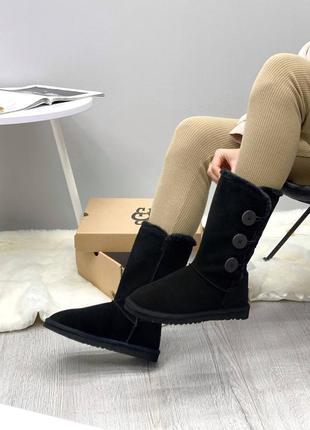 Угги ugg bailey button triplet ii high black 8