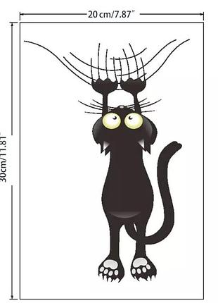 Силиконовая наклейка "кот сползает" - размер наклейки 19*29см