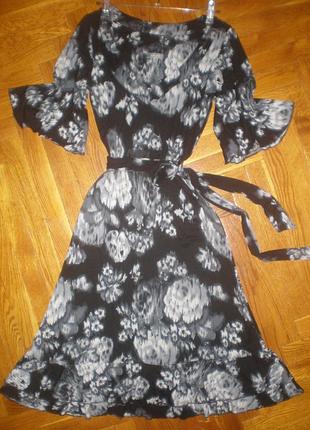 Сукня з рюшами у квіточку рукав -волан per una) 36 -38р 10