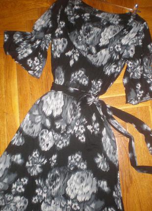 Сукня з рюшами у квіточку рукав -волан per una) 36 -38р