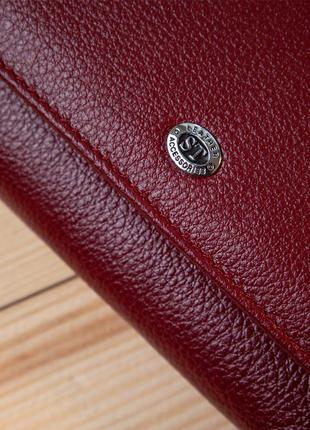 Современный кошелек для женщин st leather 19392 темно-красный9 фото