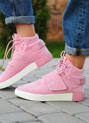 Кроссовки женские   tubular invader strap “pink”