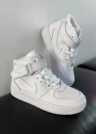 Кроссовки кожаные зимние, кросівки зимові білі