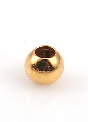 Намистины finding сфера шар кругла гладенька золото 2 мм отвір 0.8 мм ціна за 50 шт.