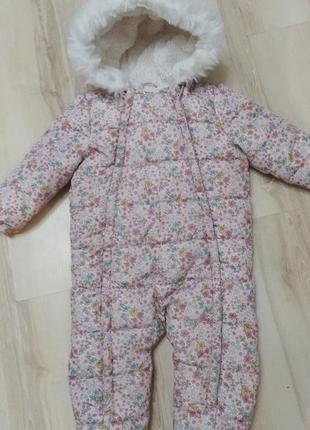 Зимний комбинезон в цветочный принт f&f  18-24 мес